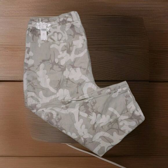 Anthropologie Pants Frannie Women Plus Linen Blend Tapered Camo Pants 20W - Picture 7 of 9